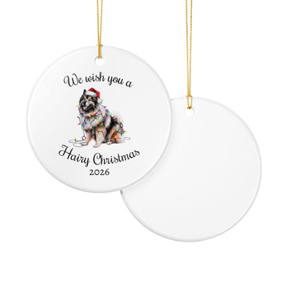 Christmas Keeshond Ornament, Christmas Lights Dog Keepsake
