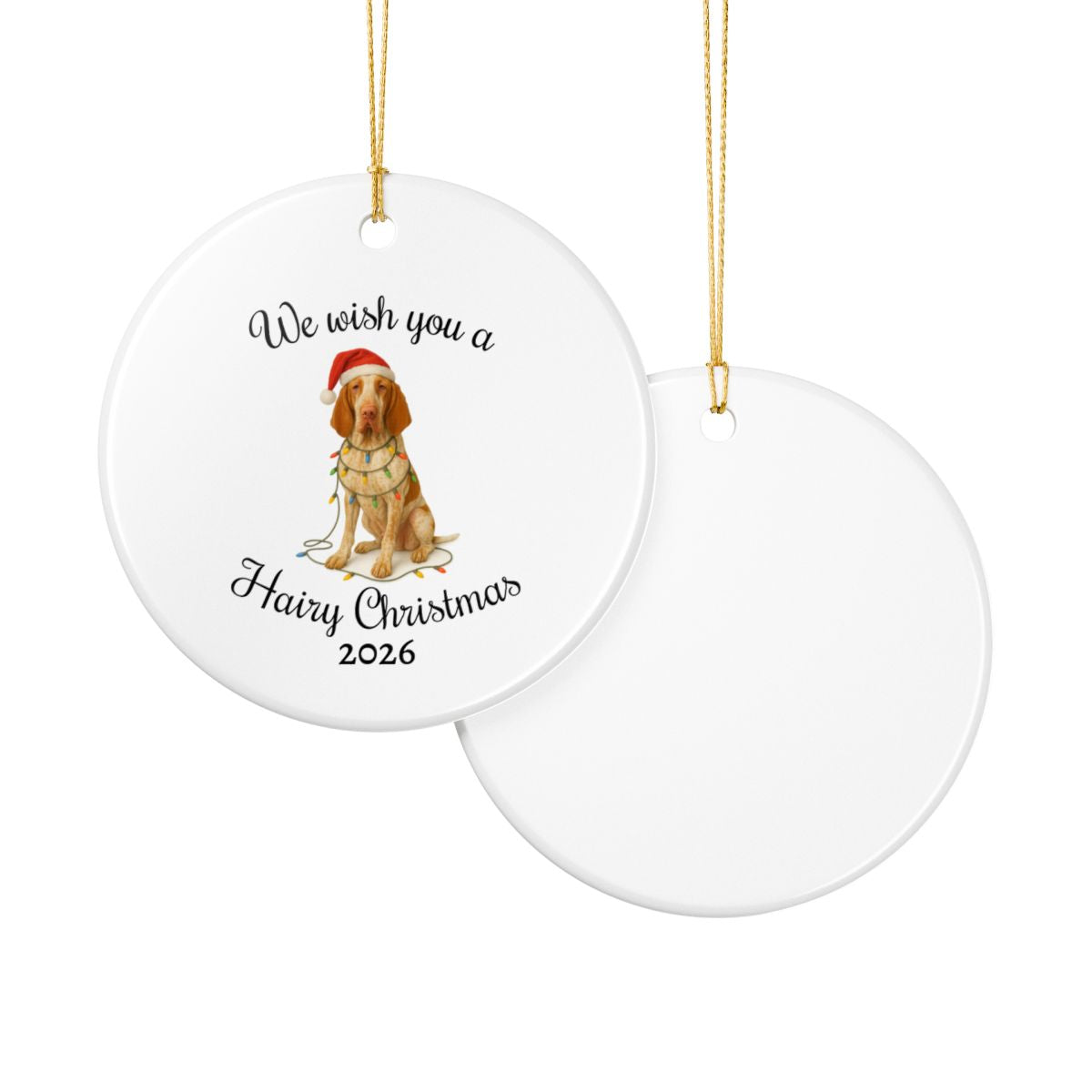 Bracco Italiano Ornament, Personalized Christmas Dog Keepsake, Holiday Pet Lover Gift, Ceramic Holiday Decoration, Custom Date