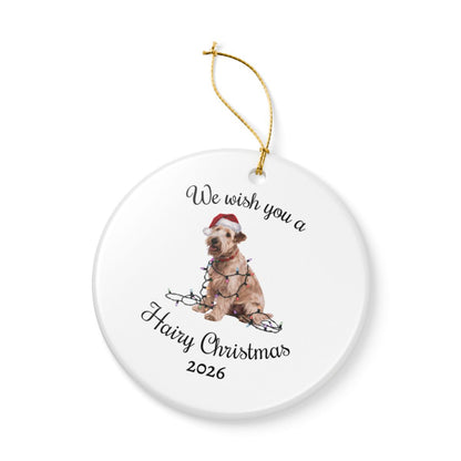 Christmas Soft Coated Wheaten Terrier Ornament, Christmas Lights Dog Keepsake