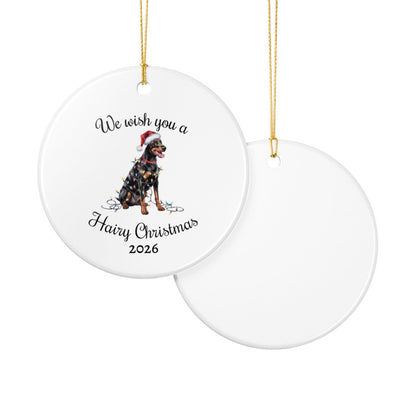Christmas Doberman Ornament, Christmas Lights Dog Keepsake