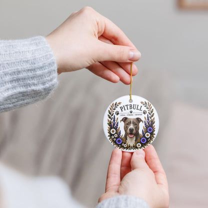 Pit Bull Ornament, Pitbull Lover Gift, Pit Bull Mom Gift, Dog Breed Keepsake
