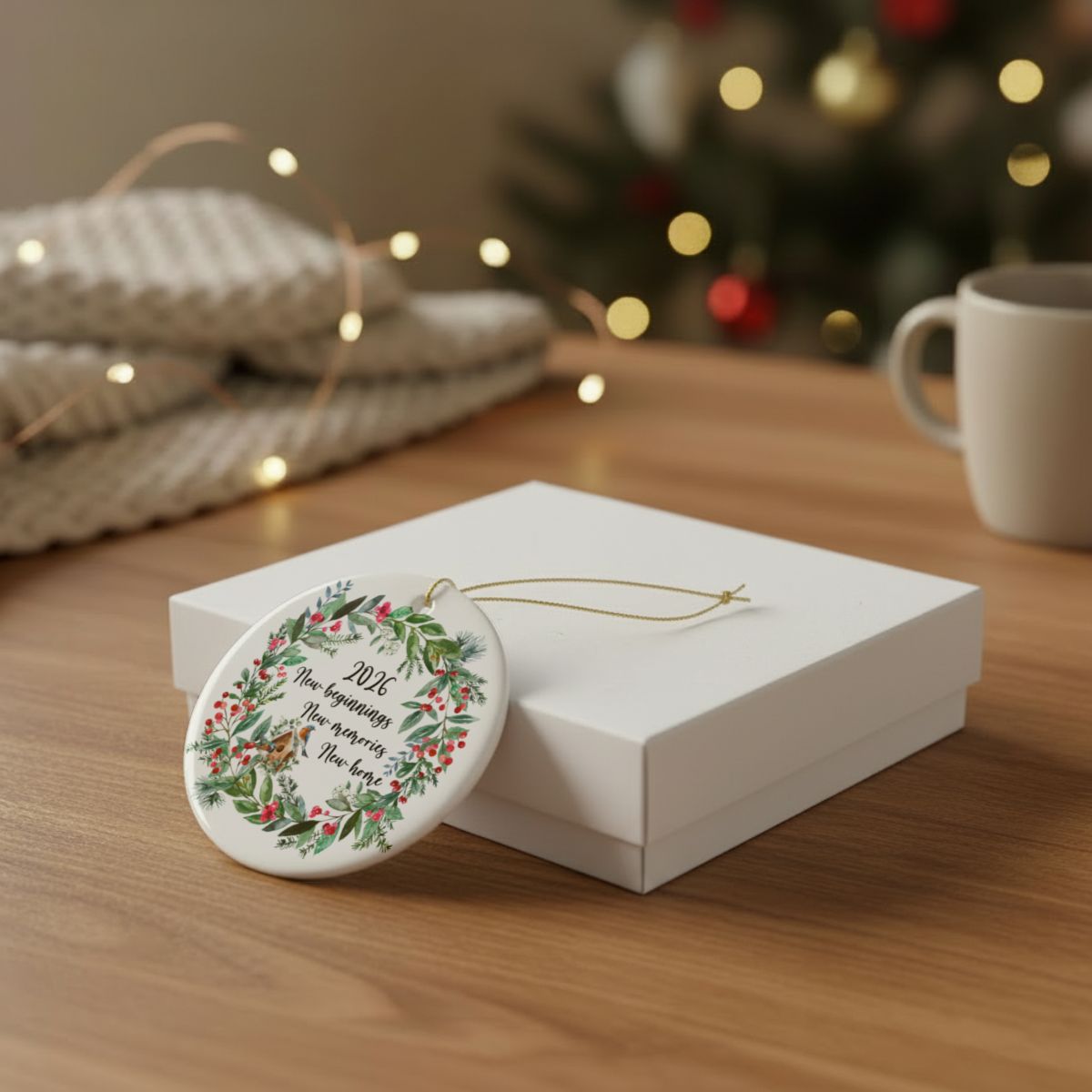 Personalized New Home Ornament, Christmas Holiday Ornament, New Beginnings, New Memories, First Home Ornament, First Christmas In New Home