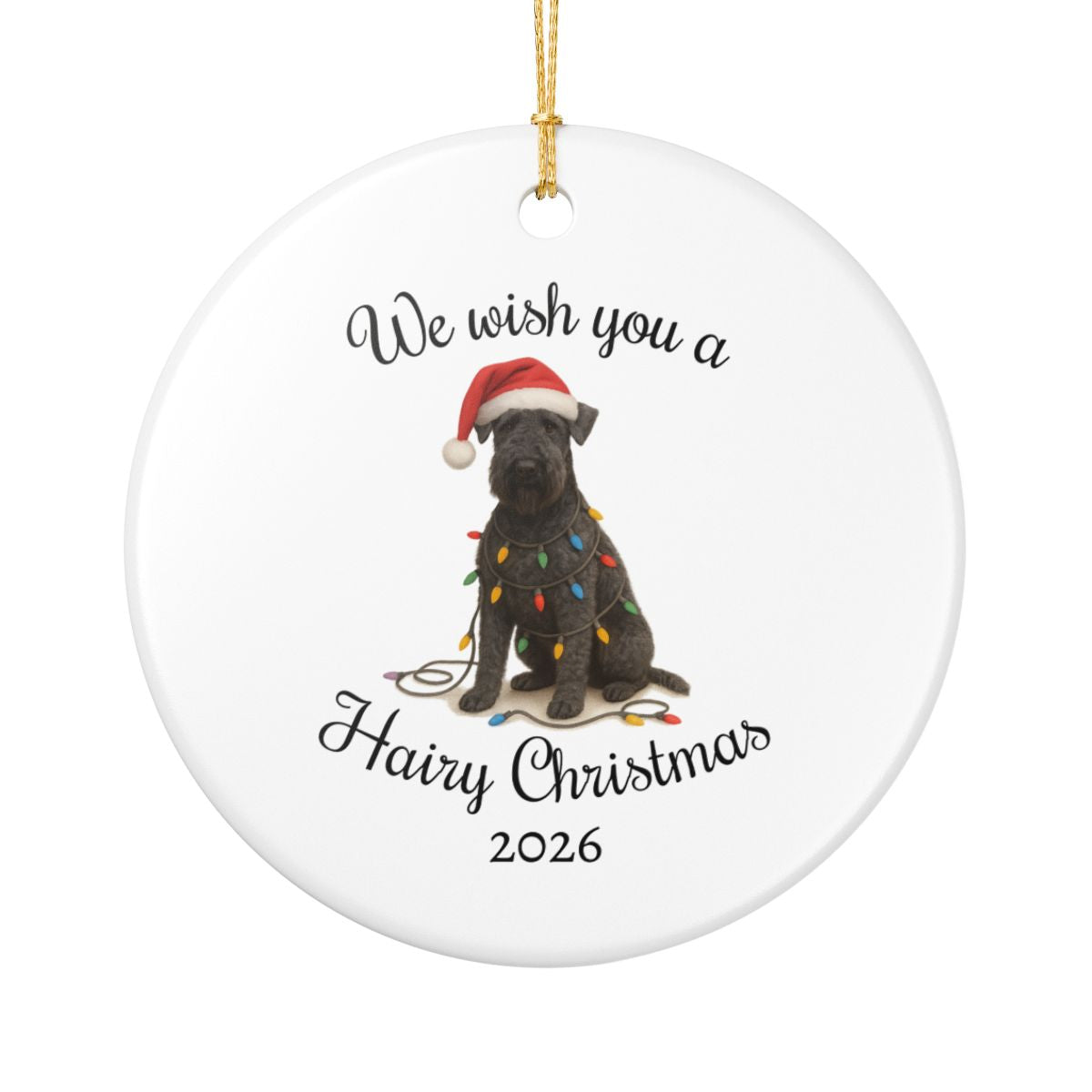 Kerry Blue Terrier Ornament, Christmas Lights Dog Keepsake