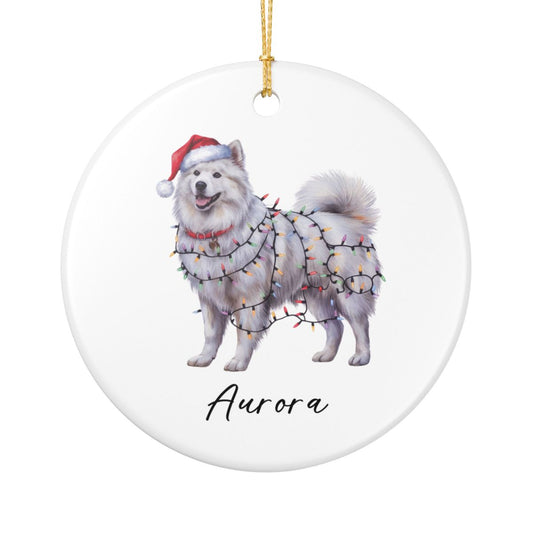 Personalized Samoyed Ornament, Custom Dog Lover Gift