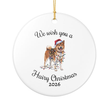 Christmas Akita Ornament, Christmas Lights Dog Keepsake, Christmas Dog, Akita Mom, Gift For Dog Lover, Akita