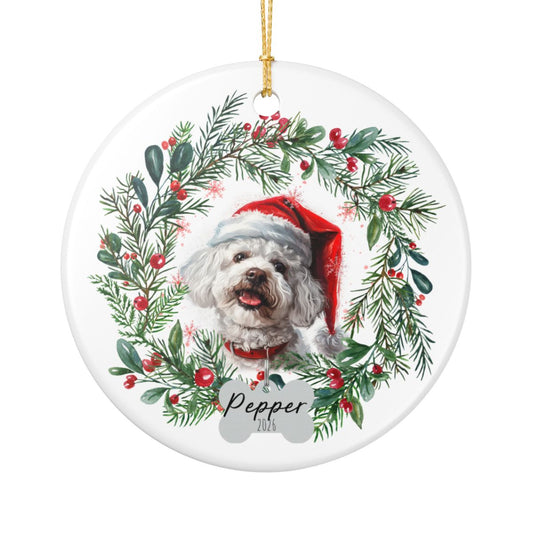 Personalized Bichon Frise Christmas Ornament