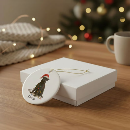 Personalized Kerry Blue Terrier Christmas Ornament, Ceramic Dog Holiday Keepsake