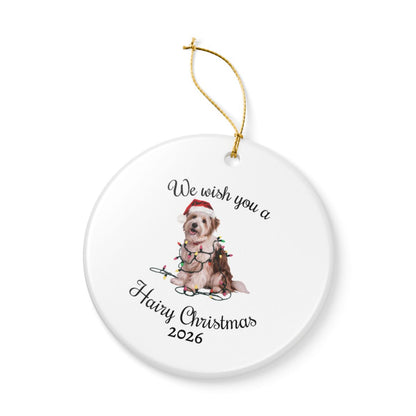 Christmas Coton De Tulear Ornament, Christmas Lights Dog Keepsake