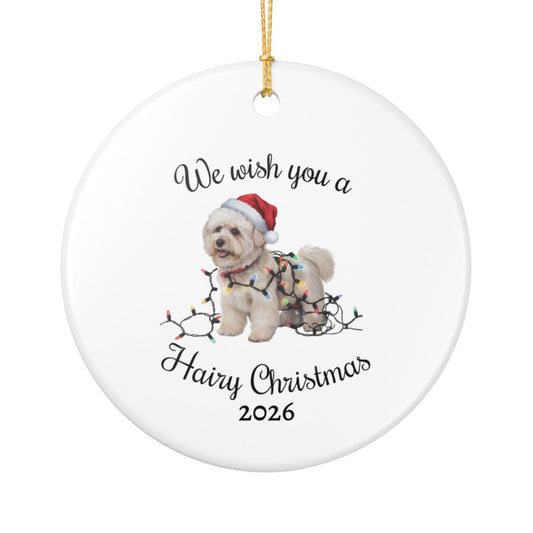 Bichon Frise Christmas Ornament, Personalized Ceramic Keepsake, Gift for Dog Lovers, Cute Bichon Dog Decor, Holiday Tree Decoration