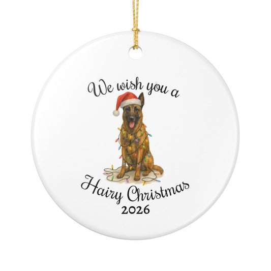 Christmas Belgian Malinois Ornament, Dog Lover Christmas Gift, Ceramic Tree Decoration, Holiday Keepsake, Personalized