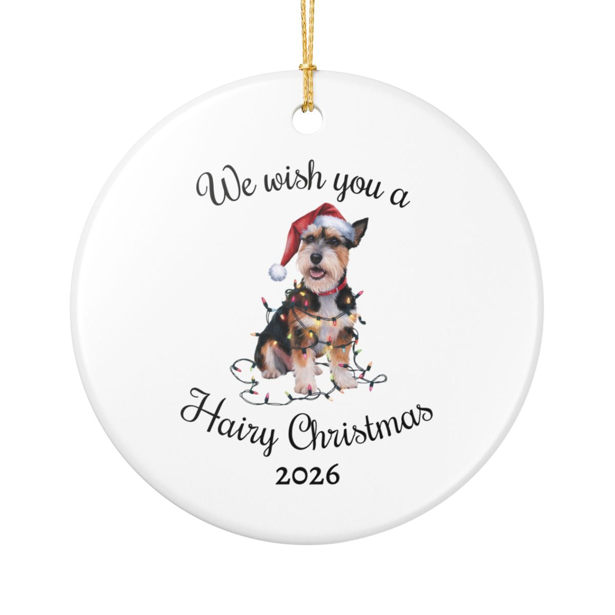 Christmas Norfolk Terrier Ornament, Christmas Lights Dog Keepsake