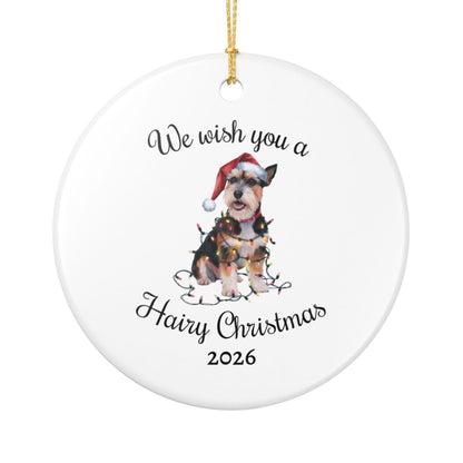 Christmas Norfolk Terrier Ornament, Christmas Lights Dog Keepsake