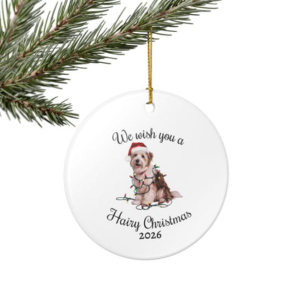 Christmas Coton De Tulear Ornament, Christmas Lights Dog Keepsake