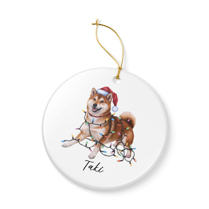 Personalized Red Shiba Inu Ornament, Custom Pet Lover Gift