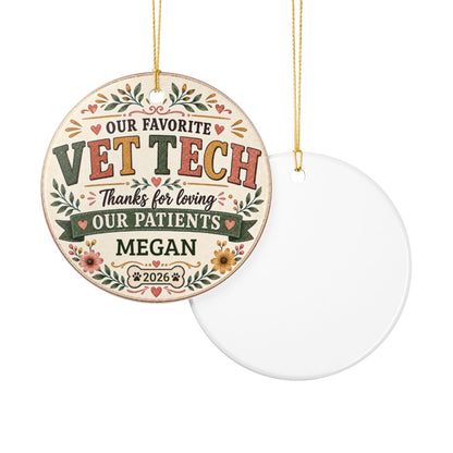 Personalized Vet Tech Ornament, Veterinary Technician Gift, Vet Clinic Coworker Christmas Gift