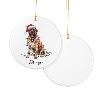 Mastiff Christmas Ornament, Personalized Dog Keepsake