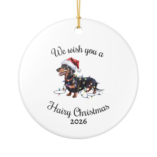 Christmas Dachshund Ornament, Christmas Lights Dog Keepsake
