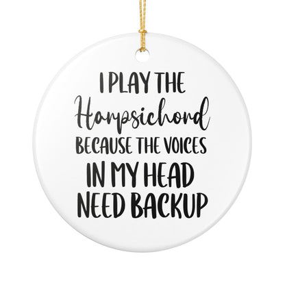 Harpsichord Ornament, Ceramic Musician Gift