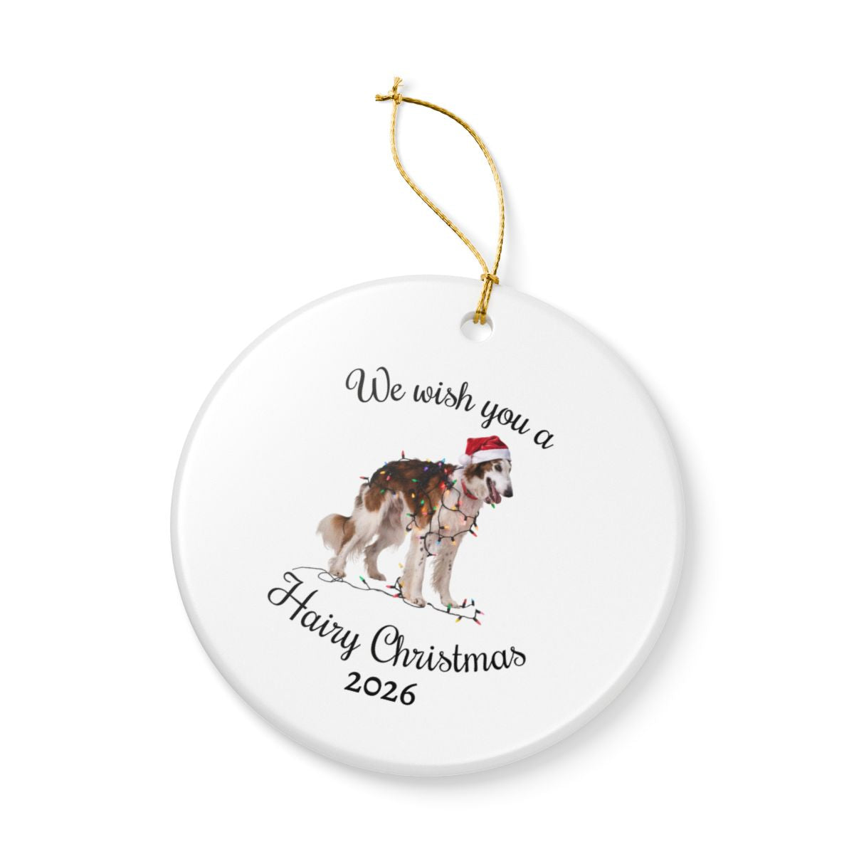 Christmas Borzoi Ornament, Christmas Lights Dog Keepsake, Christmas Dog, Borzoi Mom, Gift For Dog Lover, Borzoi