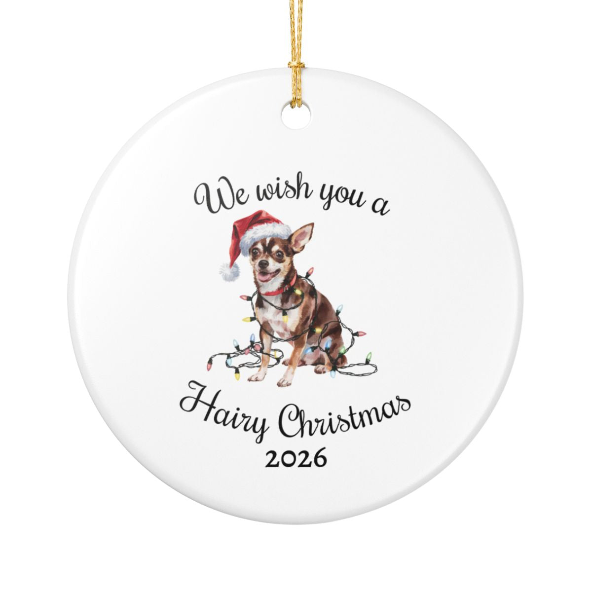Christmas Chihuahua Ornament, Chihuahua Mom, Christmas Lights Dog Keepsake, Christmas Dog, Gift For Dog Lover, Chihuahua