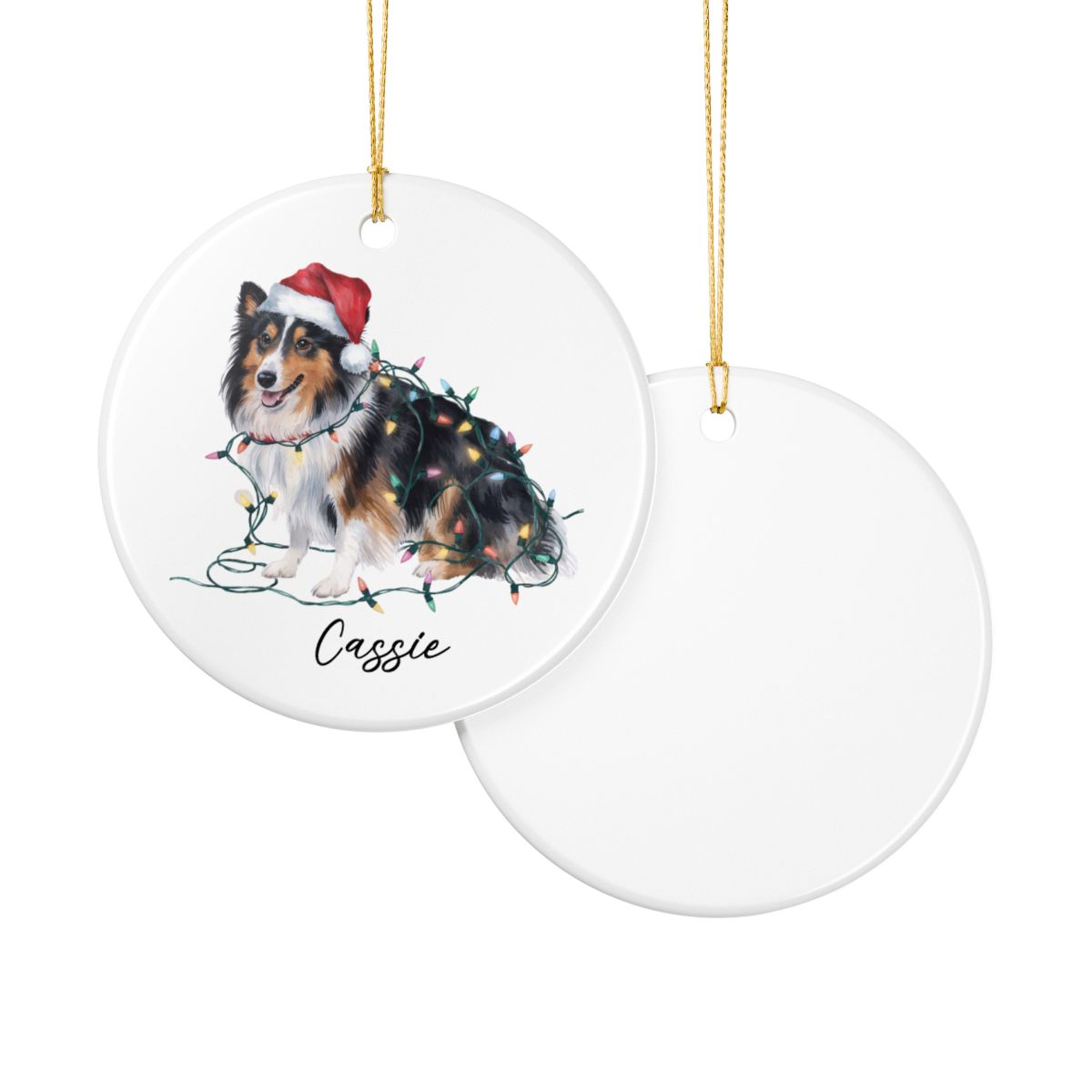 Personalized Shetland Sheepdog Ornament, Custom Dog Lover Gift