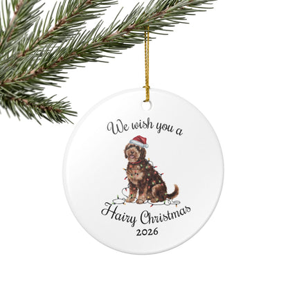Christmas Portuguese Water Dog Ornament, Christmas Lights Dog Keepsake