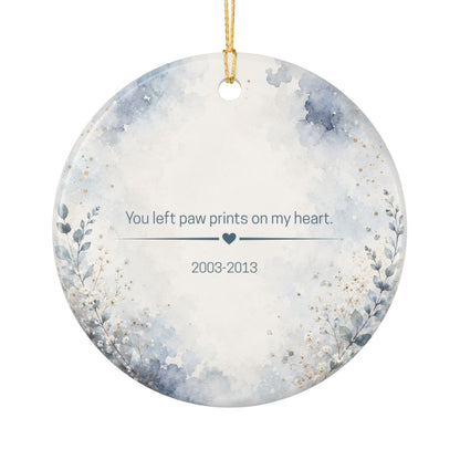 Custom Paw Prints Dog Photo Remembrance Ornament