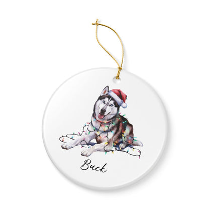 Siberian Husky Ornament Personalized Pet Gift, Custom Christmas Tree Decor
