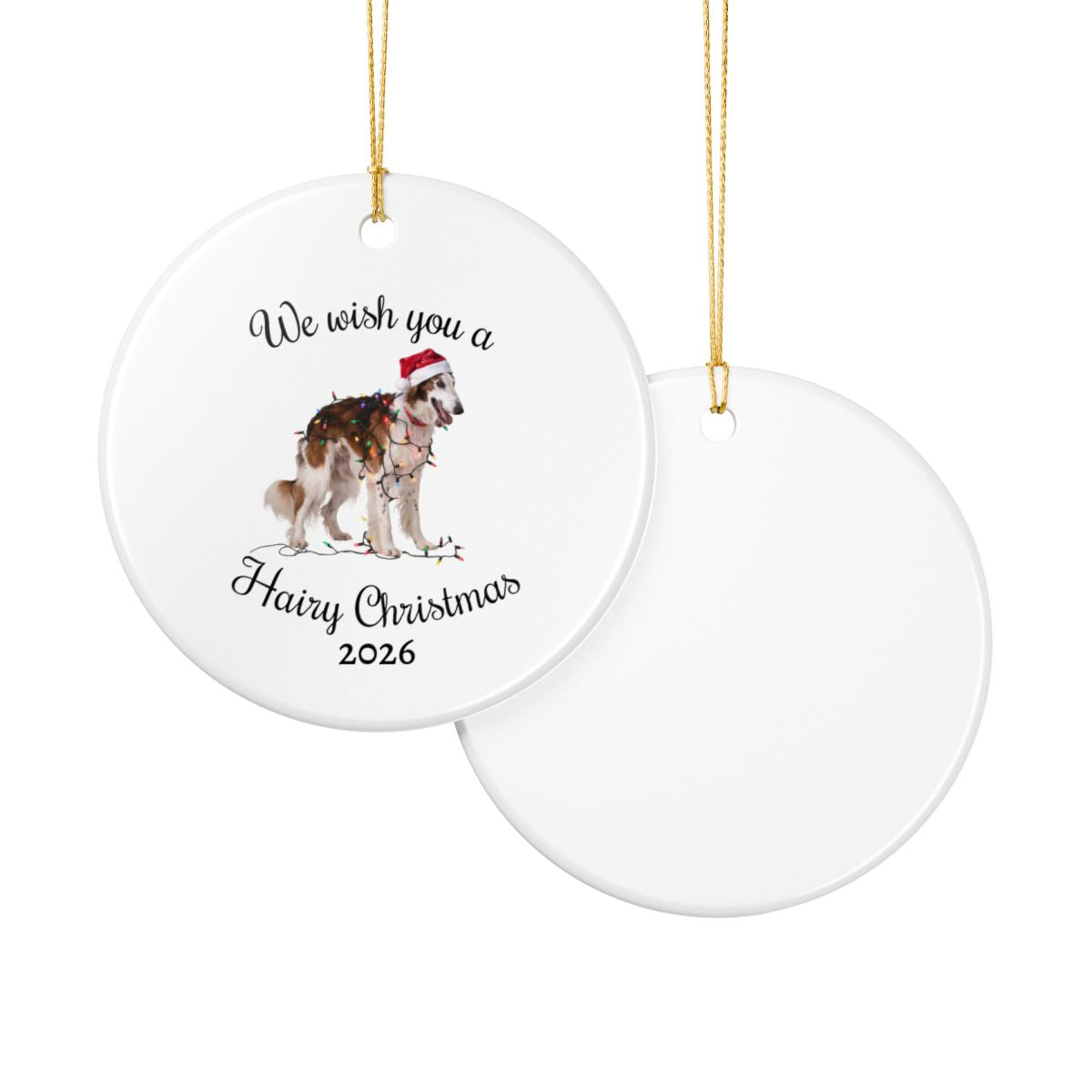 Christmas Borzoi Ornament, Christmas Lights Dog Keepsake, Christmas Dog, Borzoi Mom, Gift For Dog Lover, Borzoi