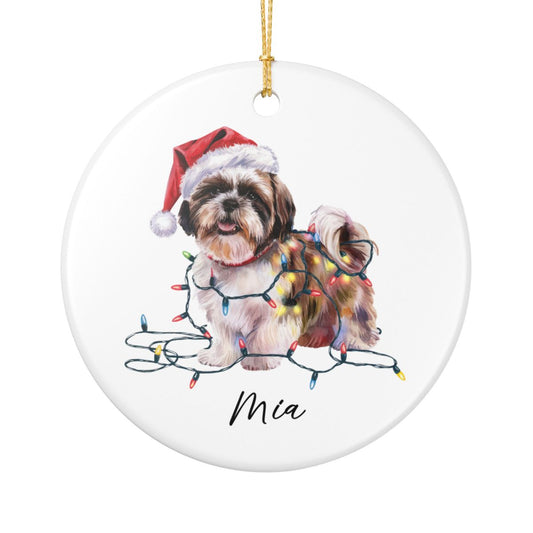 Shih Tzu Ornament Personalized Gift, Custom Holiday Pet Decor