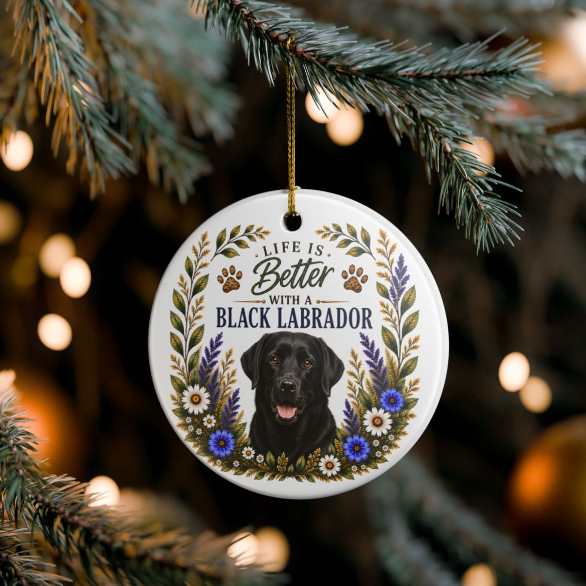 Black Lab Ornament, Labrador Retriever Gift, Black Lab Mom Gift, Dog Lover Keepsake