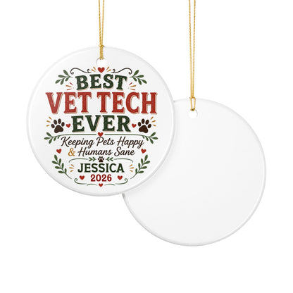 Personalized Vet Tech Ornament, Veterinary Technician Gift, Vet Tech Christmas Gift, Custom Name Ornament