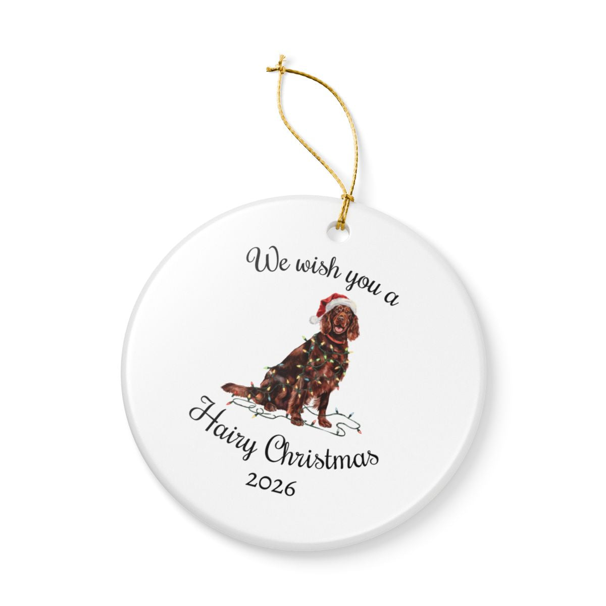 Christmas Irish Setter Ornament, Christmas Lights Dog Keepsake