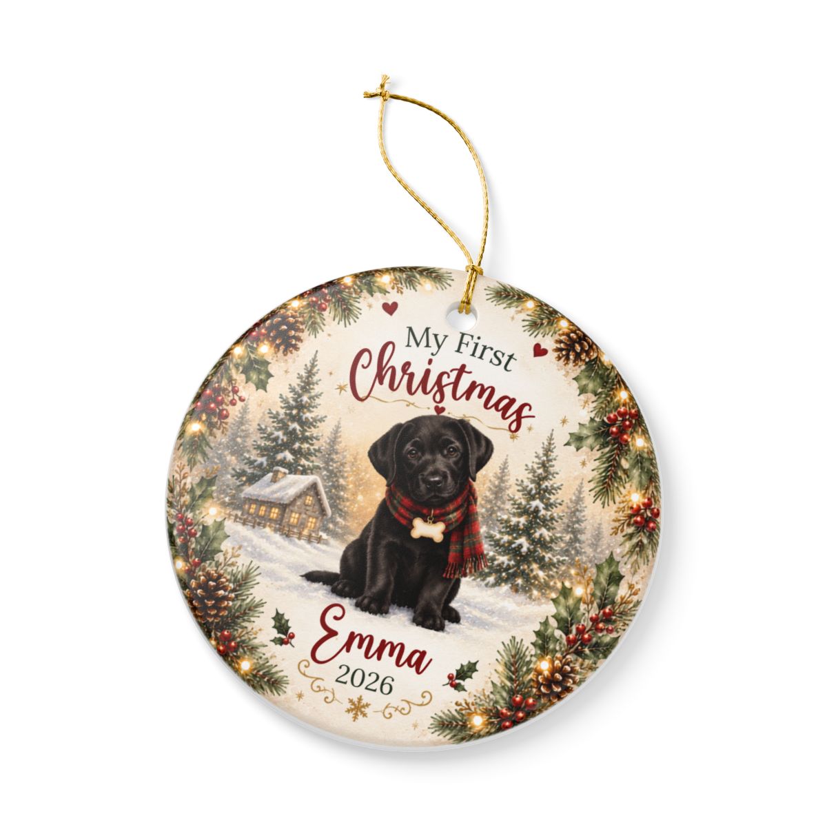 Personalized First Christmas Pet Ornament Custom Dog Memorial Photo Keepsake Gift