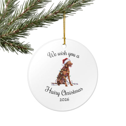 Christmas Vizsla Ornament, Christmas Lights Dog Keepsake