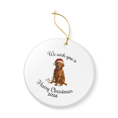 Fox Red Labrador Retriever We Wish You a Hairy Christmas Ornament