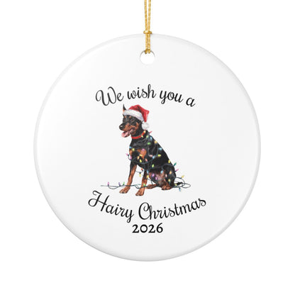 Christmas German Pinscher Ornament, Christmas Lights Dog Keepsake
