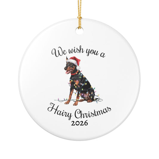 Christmas German Pinscher Ornament, Christmas Lights Dog Keepsake