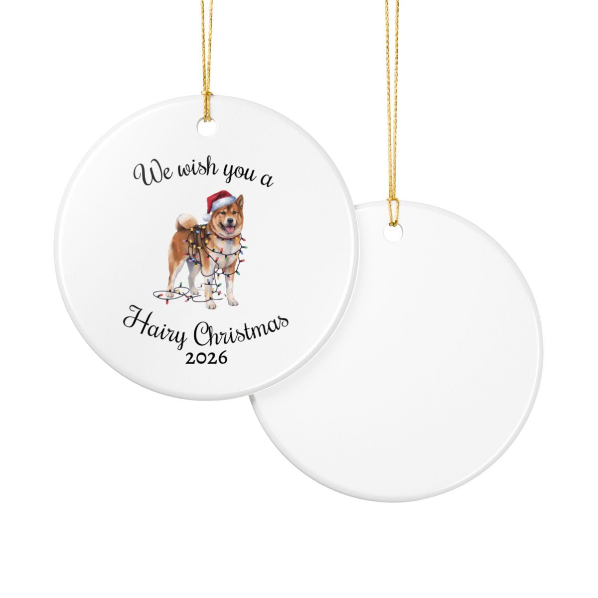 Christmas Akita Ornament, Christmas Lights Dog Keepsake, Christmas Dog, Akita Mom, Gift For Dog Lover, Akita