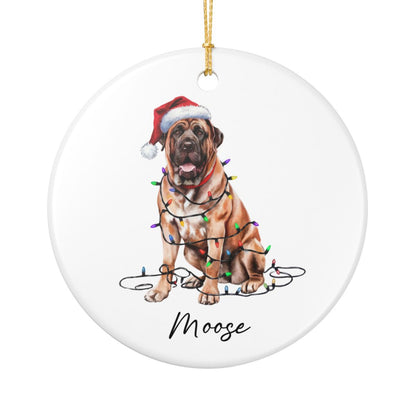 Mastiff Christmas Ornament, Personalized Dog Keepsake
