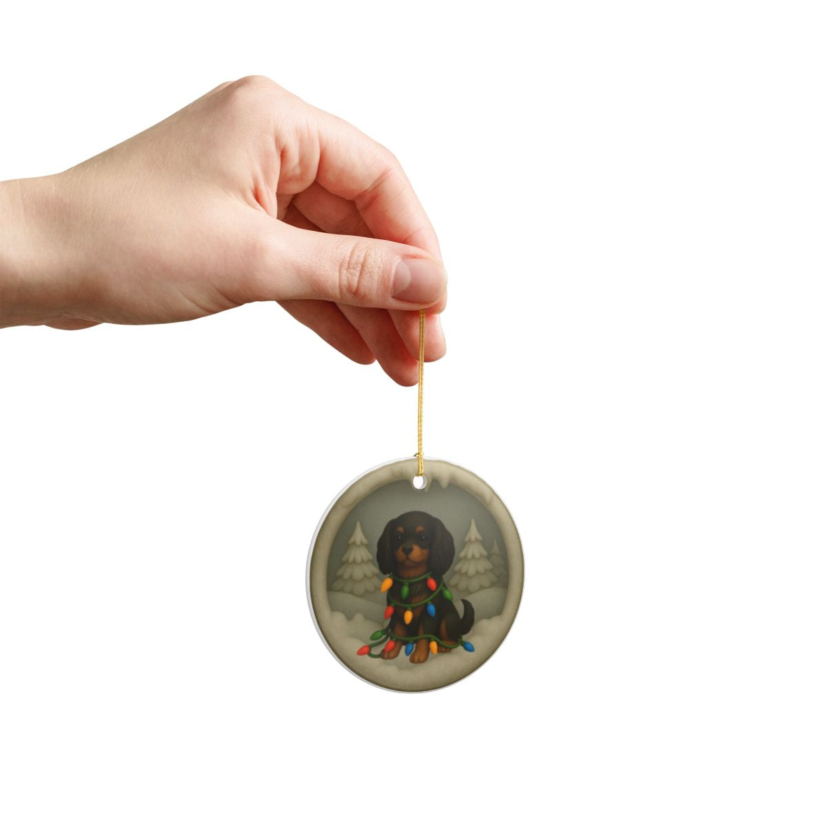 Personalized Black and Tan Cavalier King Charles Spaniel Christmas 3D Clay-Style Dog Keepsake