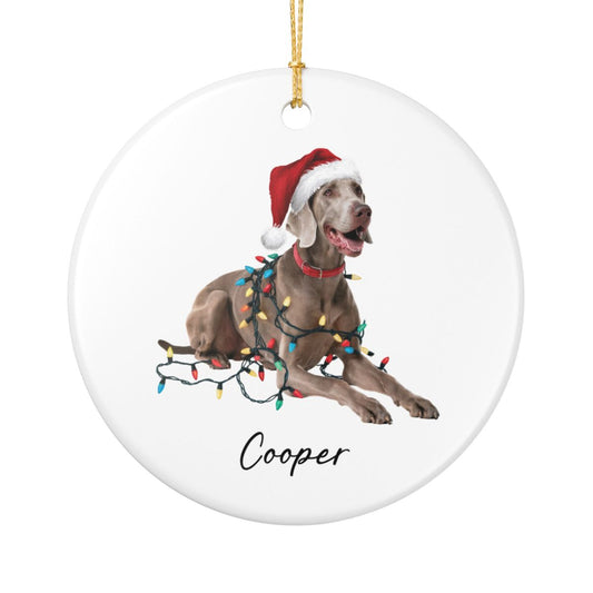 Weimaraner Ornament, Personalized Christmas Dog Gift