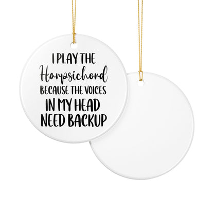 Harpsichord Ornament, Ceramic Musician Gift