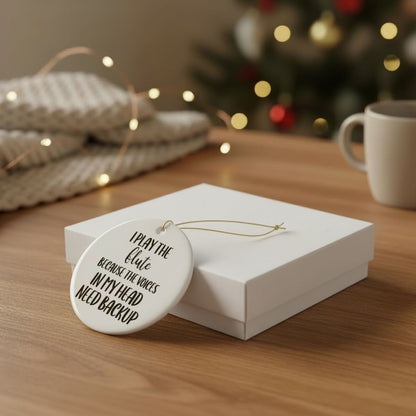 Gift for Flute Player, Ceramic Musician Ornament