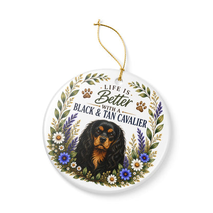 Black and Tan Cavalier Ornament, Cavalier King Charles Spaniel Gift, Dog Lover Keepsake