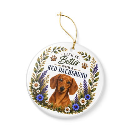 Red Dachshund Ornament, Doxie Lover Gift, Dachshund Mom Gift, Wiener Dog Keepsake