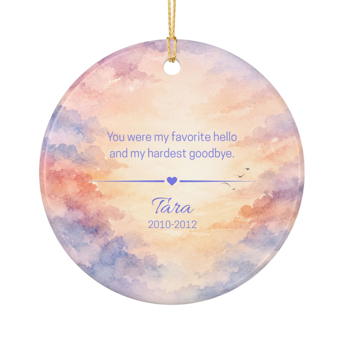 Personalized Pet Memorial Ornament, Custom Dog Photo Favorite Hello Hardest Goodbye Keepsake