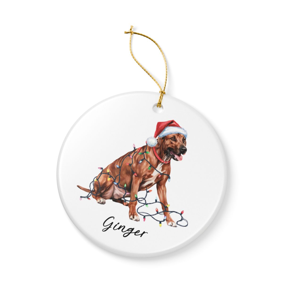 Rhodesian Ridgeback Ornament, Custom Dog Lover Holiday Gift