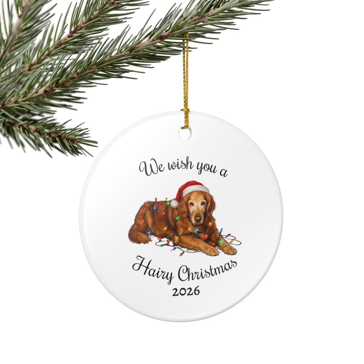 Personalized Dog Photo Christmas Ornament Custom Pet Holiday Keepsake Gift