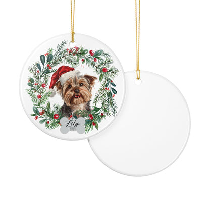 Personalized Yorkshire Terrier Christmas Ornament